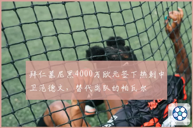 拜仁慕尼黑4000万欧元签下热刺中卫范德文,替代离队的帕瓦尔